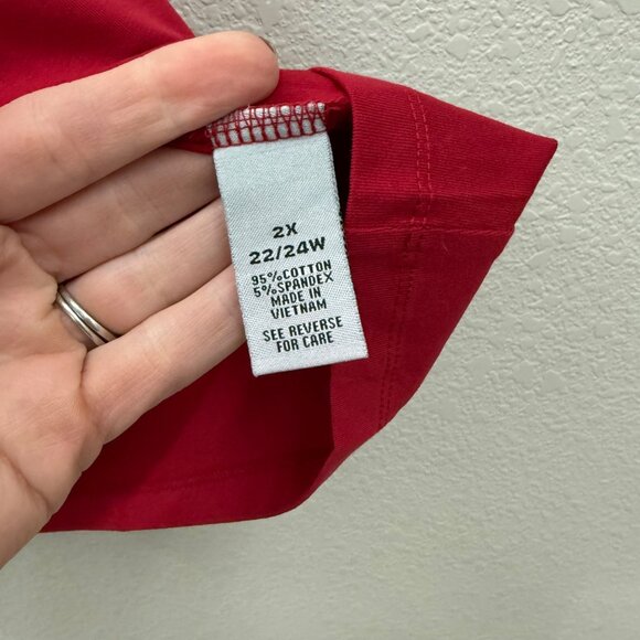 Catherines Suprema Red Soft Cotton Stretch Tank Top Shirt Womens 2X 22/24 NEW - Picture 4 of 8